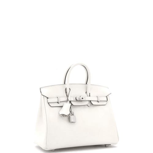 Pre-owned Hermes  Hermes Birkin Handbag Grey Swift With Palladium Hardware 25 In Gray