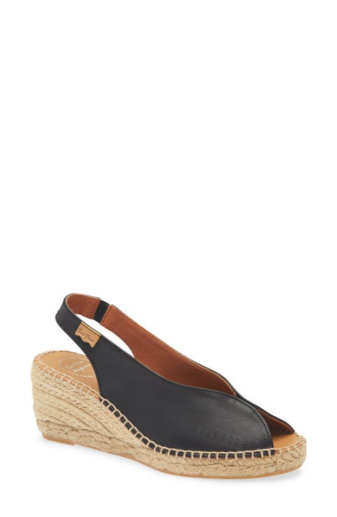 Laila Slingback Peep Toe Platform Wedge Sandal (Women)