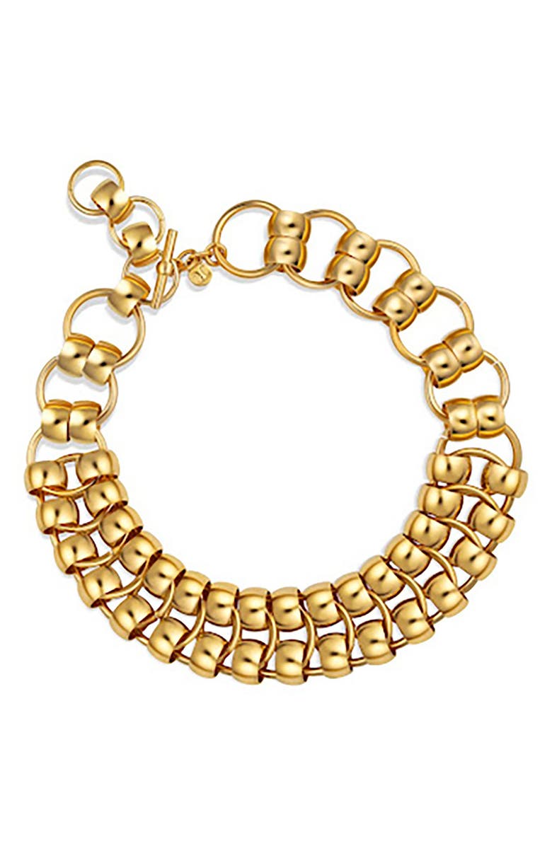 CHRISTINA CARUSO Link Necklace, Main, color, 14K Gold