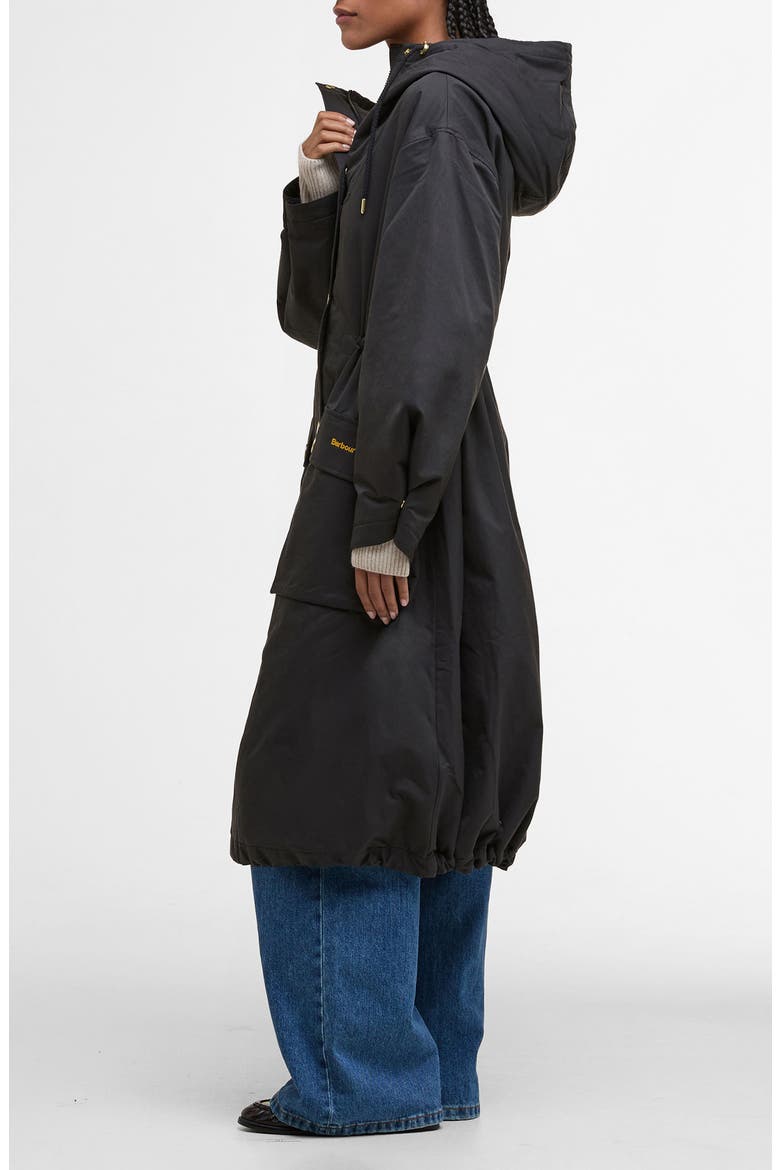 Dena Water Repellent Hooded Coat, Alternate, color, BLACK/ CLASSIC TARTAN