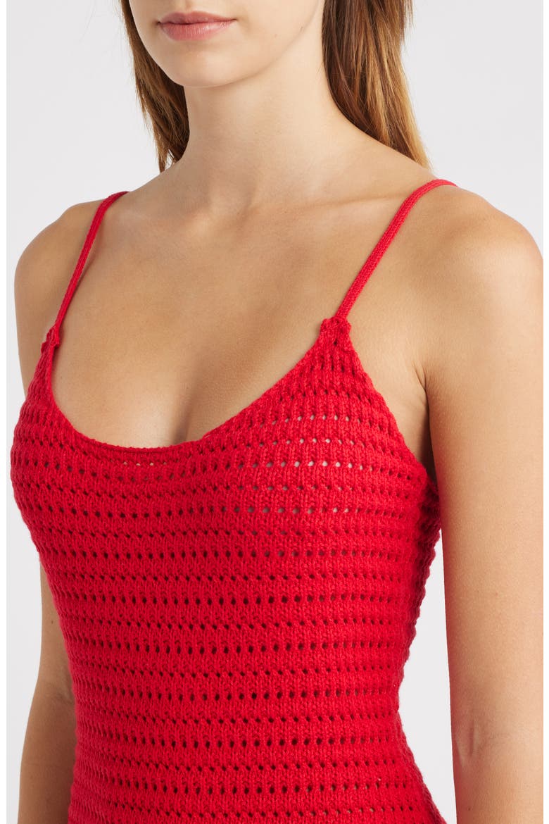Oasis Open Stitch Minidress, Alternate, color, RED