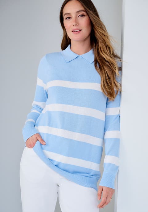 Pullover Collared Polo Sweater (Plus Available)