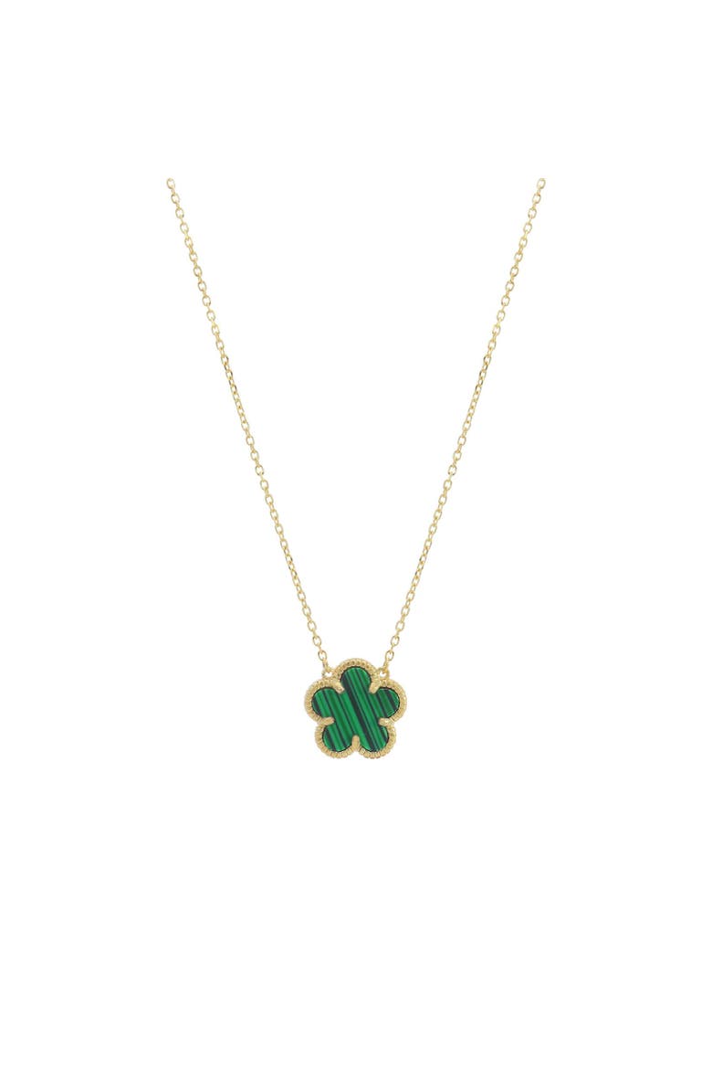 Malachite Single Spring Flower Necklace, Main, color, Malachite