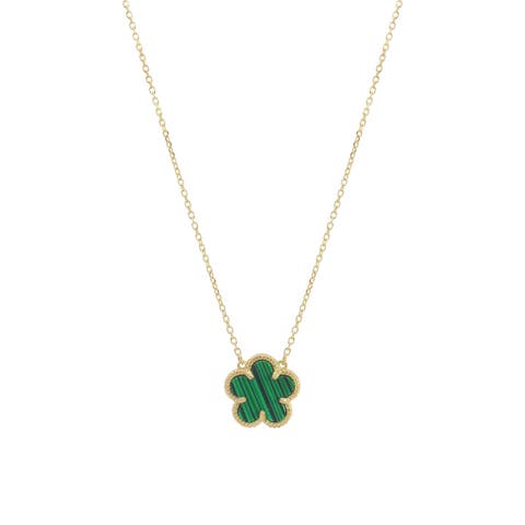 Malachite Single Spring Flower Necklace