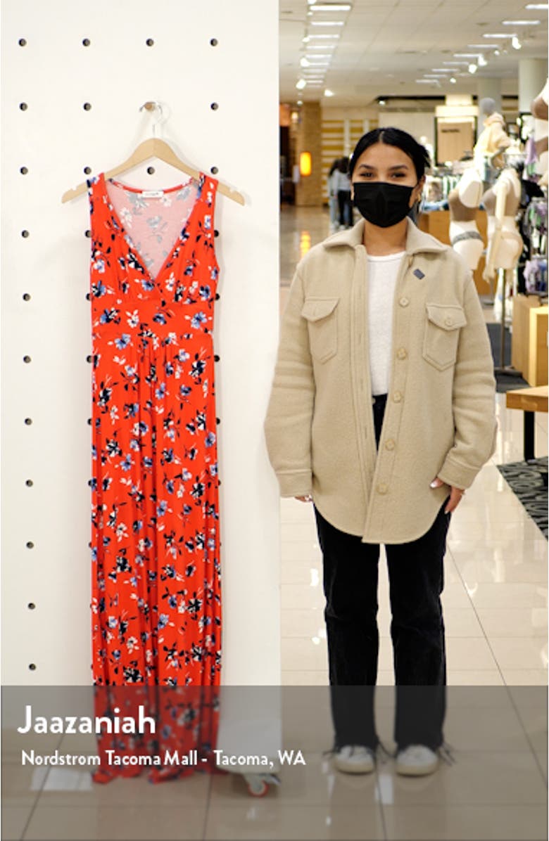 Floral V-Neck Jersey Maxi Dress, sales video thumbnail