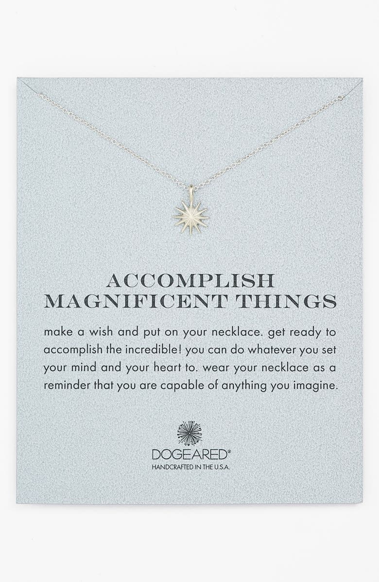 Dogeared 'Accomplish Magnificent Things' Pendant Necklace, Main, color,