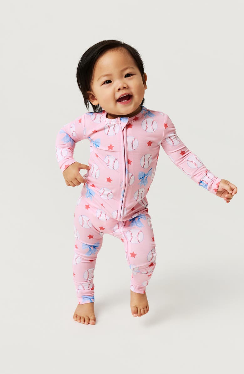 Posh Peanut Fitted Convertible One-Piece Pajamas, Alternate, color, Pink