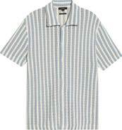 Vince Beach Stripe Cotton-Blend Button-Front Shirt