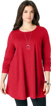 Roaman's Ultimate Long Sleeve Crewneck Swing Tunic