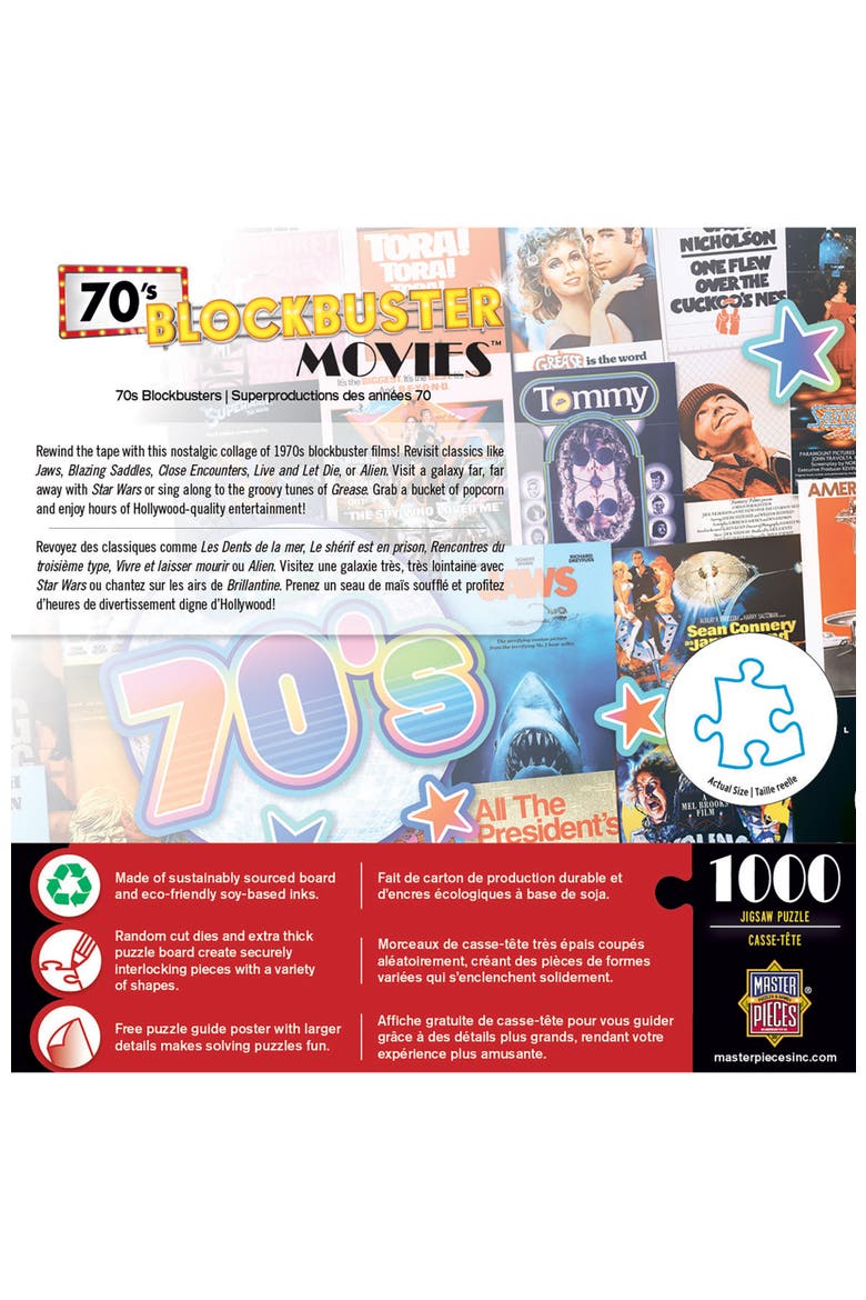 70's Blockbusters 1000 Piece Puzzle, Alternate, color, Multicolor