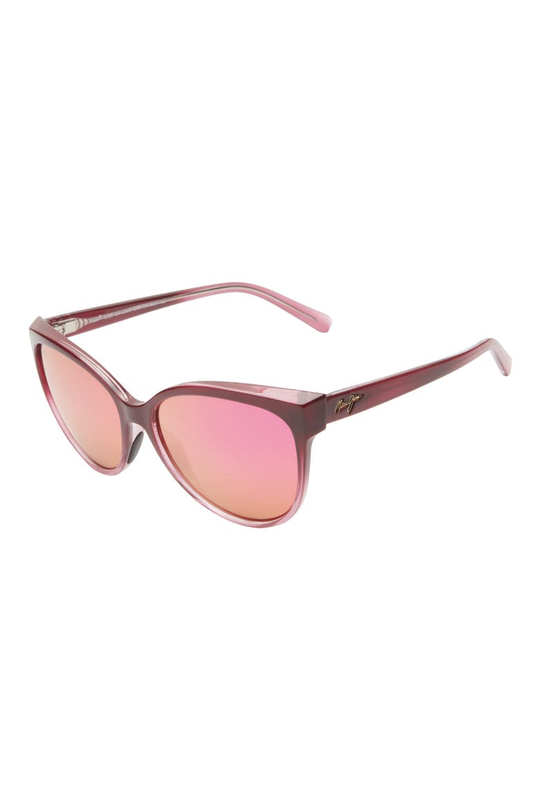 57mm Cat Eye Core Polarized Sunglasses, Alternate, color, BURGUNDY BURGUNDY SUNRISE