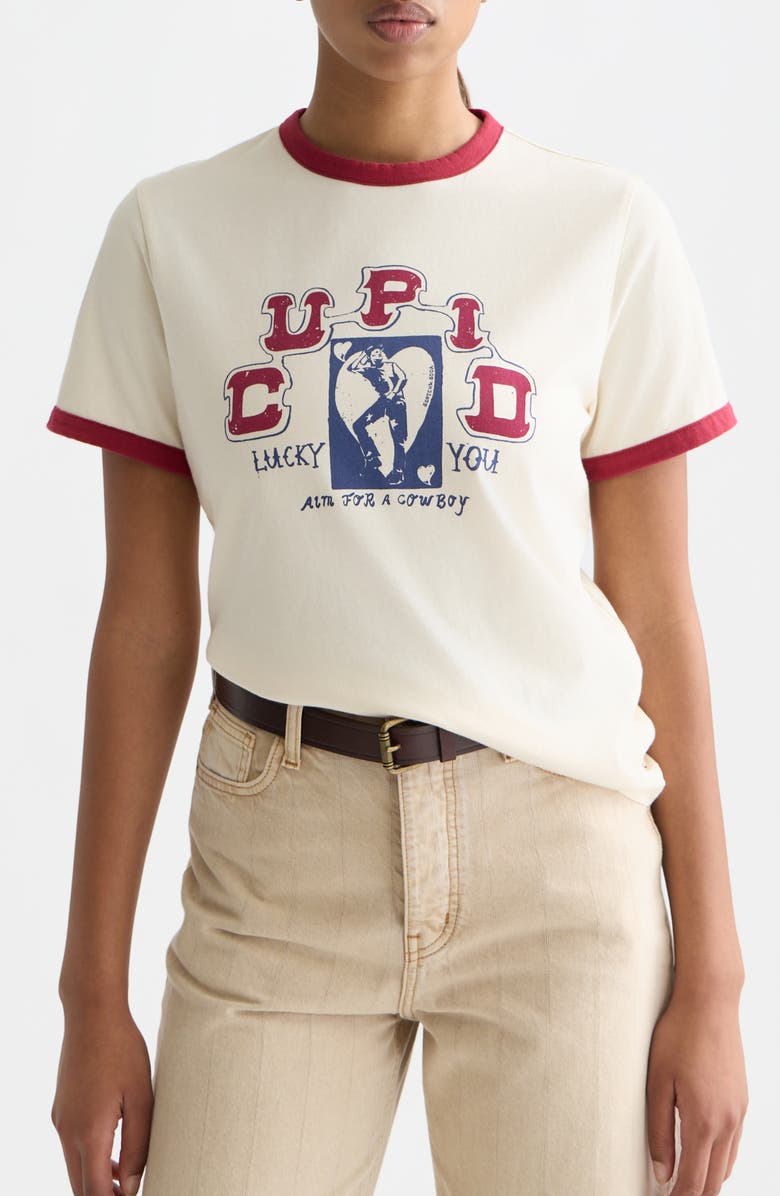 Scotch 
Soda Cotton Blend Graphic Ringer T-Shirt, Main, color, Eggnog