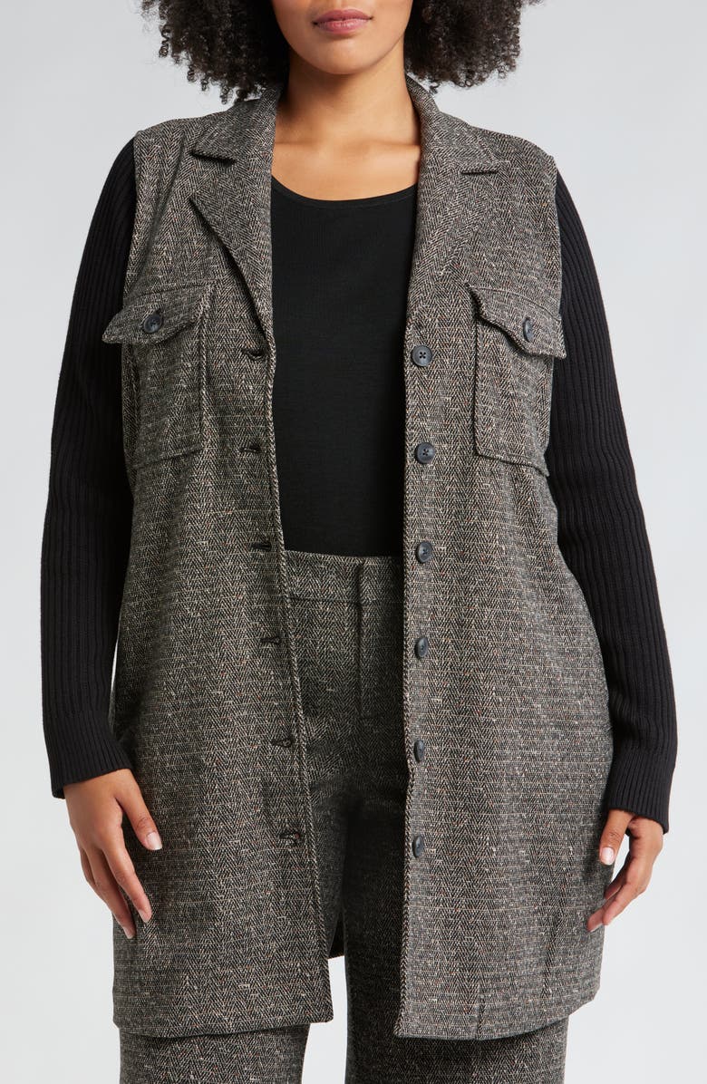 Liverpool Mixed Media Sweater Coat, Main, color, 