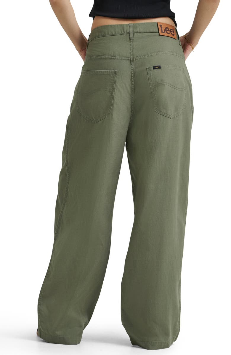 Lee Pleated Slouchy Wide Leg Twill Pants, Alternate, color, 