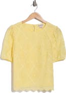 Nanette Lepore Embroidered Eyelet Short Sleeve Top