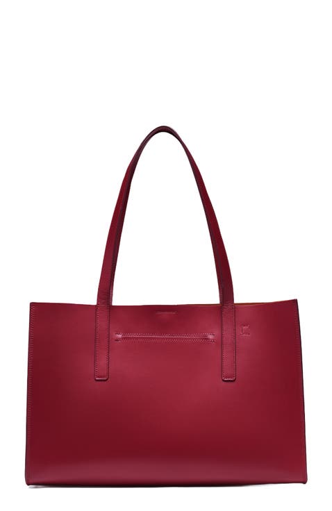Luxe Doubleface Leather Laptop Tote Bag