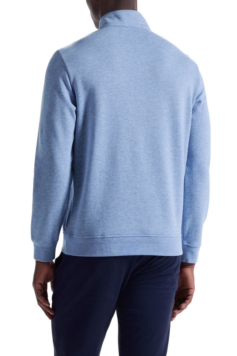 Chevron Quarter Zip Cotton Blend Pullover, Alternate, color, SKY