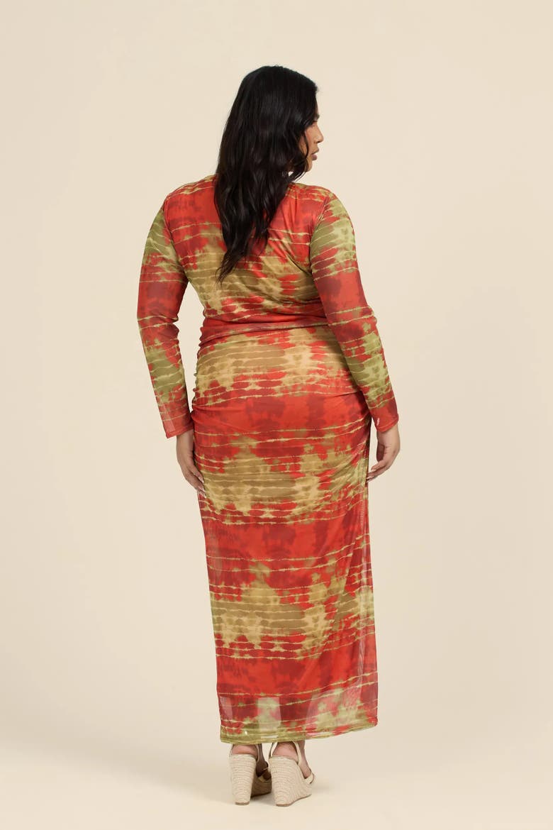 Plus Size Tye Dye Midi Dress, Alternate, color, Khaki Tye Dye