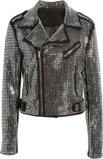 Rhinestone Moto Jacket