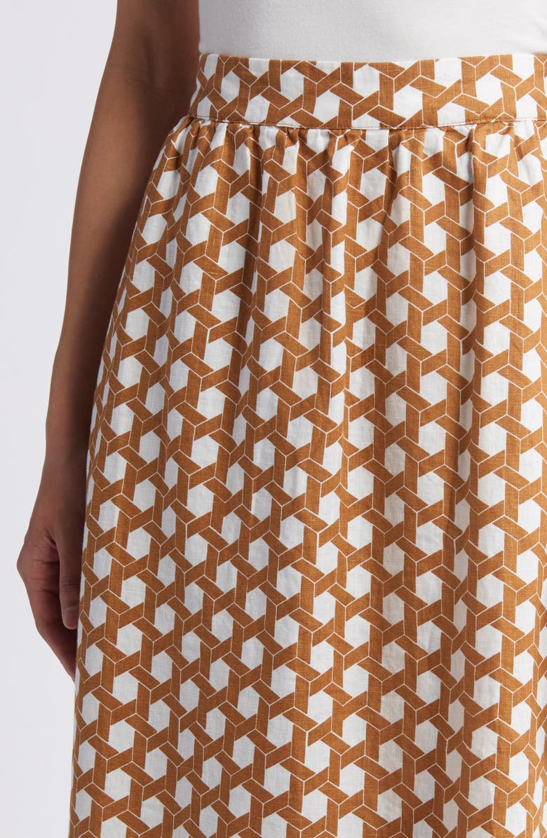 Boden Florence Geo Print Linen Skirt, Alternate, color, 