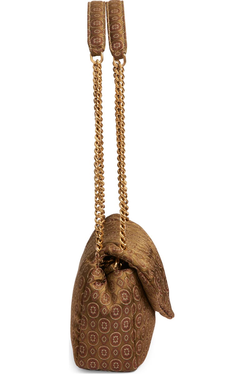 Saint Laurent Small Calypso Jacquard Shoulder Bag, Alternate, color, Ocre Multicolor