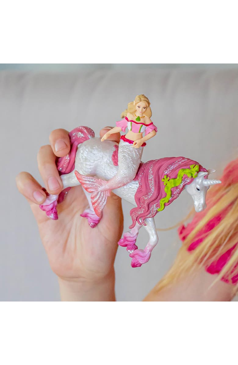 Schleich Bayala Mermaid Feya Riding Underwater Unicorn, 3 Piece Figurine Playset, Alternate, color, 