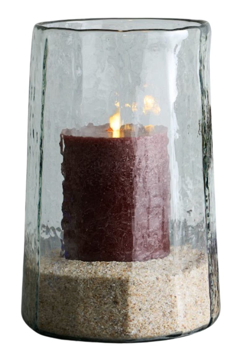 Pebbled Edge Hurricane Candle Holder Medium, Main, color, Natural