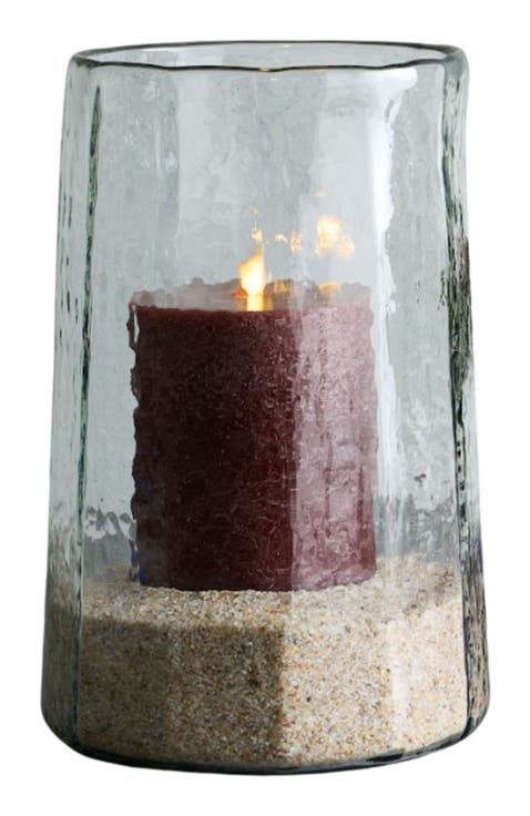 Pebbled Edge Hurricane Candle Holder Medium