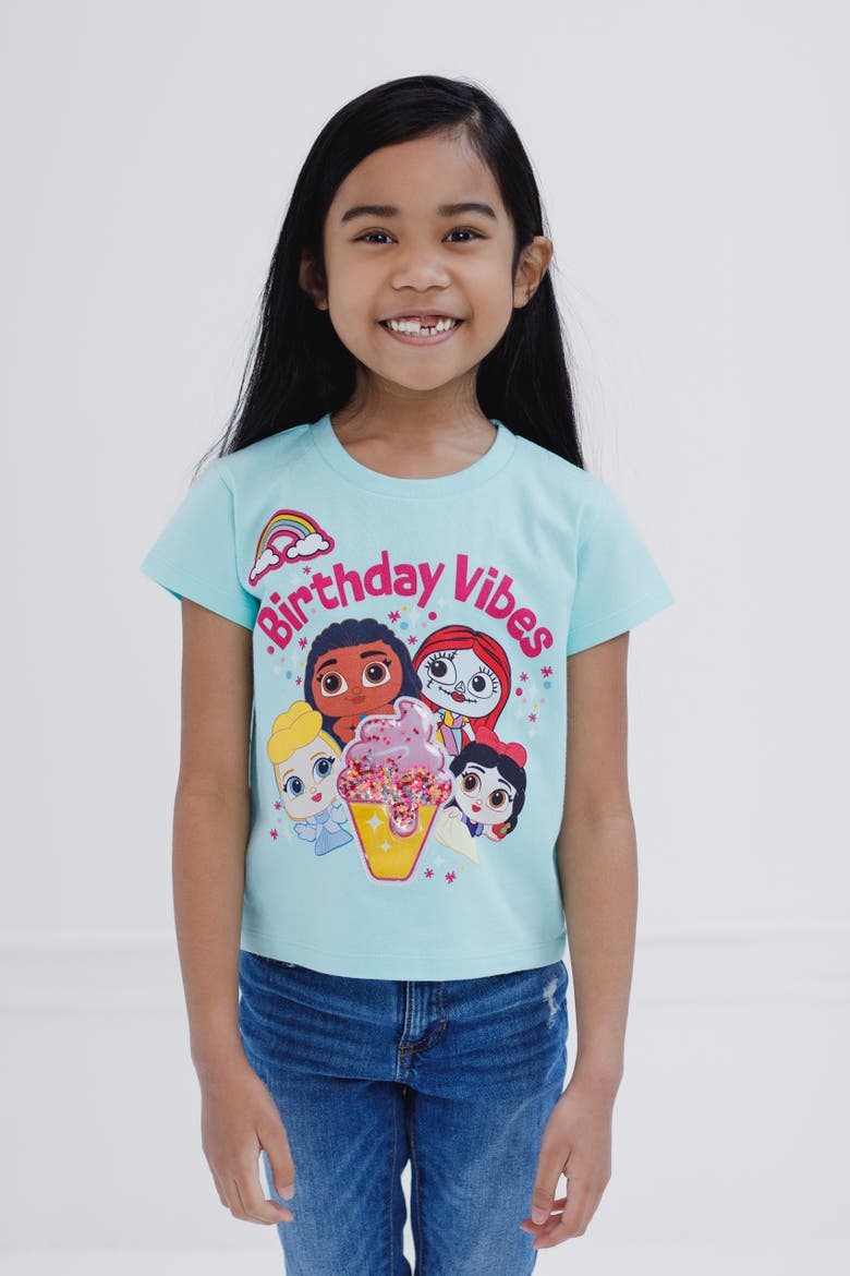 Birthday Graphic T-Shirt, Alternate, color, Cinderella Moana Aqua
