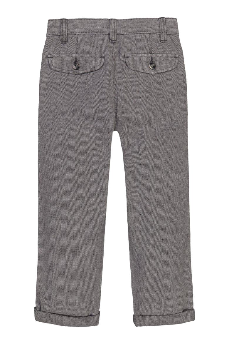 Baby Boys' Organic Rolled Cuff Pant with Drawstring, Infant, Alternate, color, Gray Herringbone