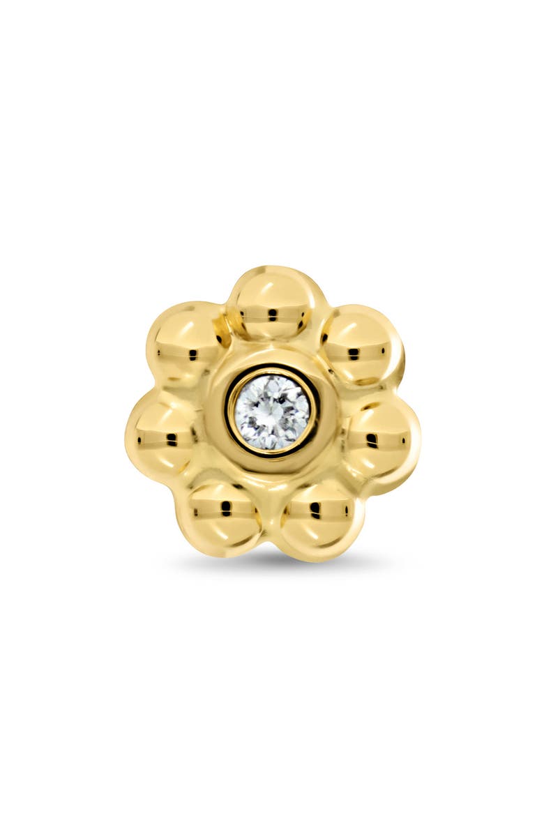 18K Gold Icon Diamond Flower Stud Earrings, Alternate, color, 18KY