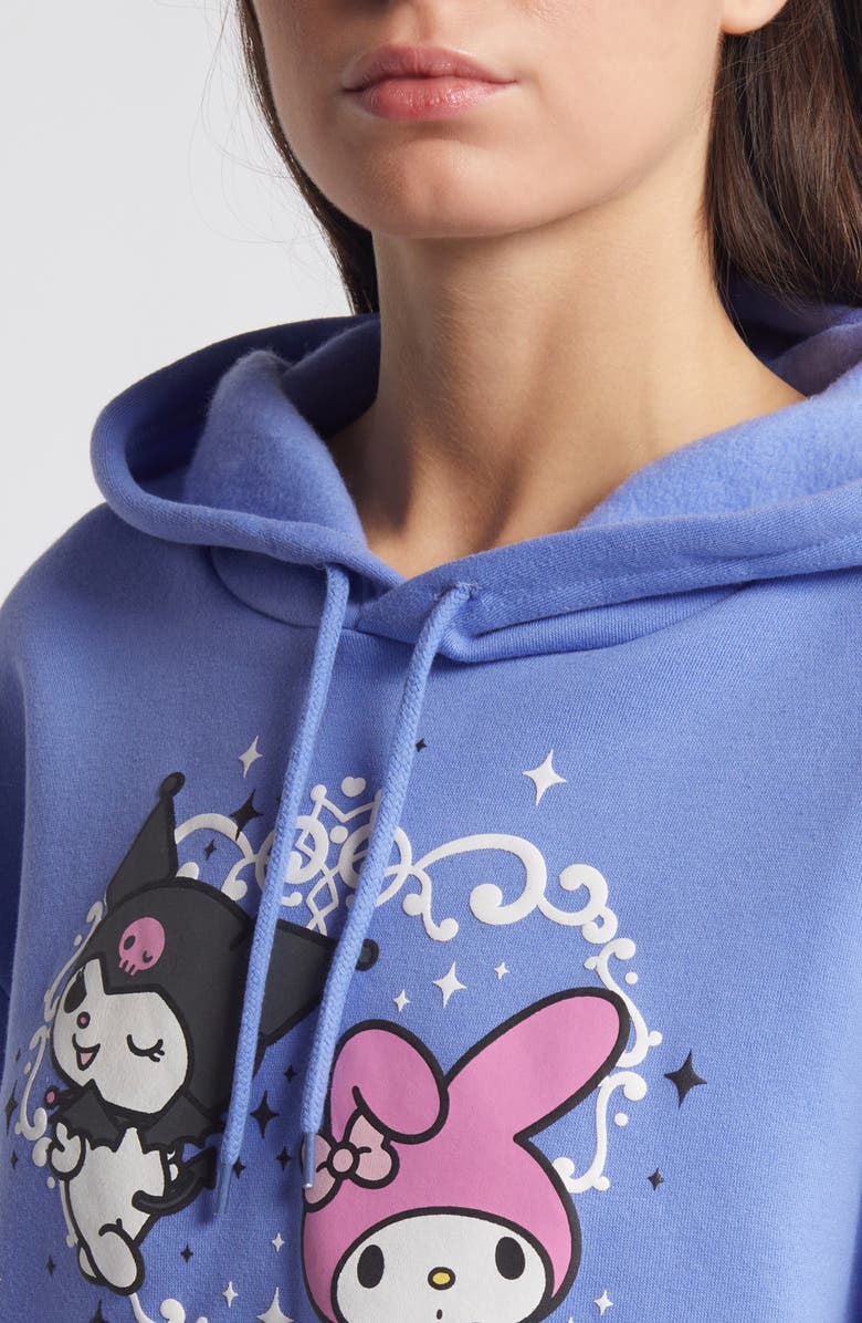 DUMBGOOD x Sanrio Kuromi<sup>®</sup> & My Melody<sup>®</sup> Crop Hoodie, Alternate, color, 