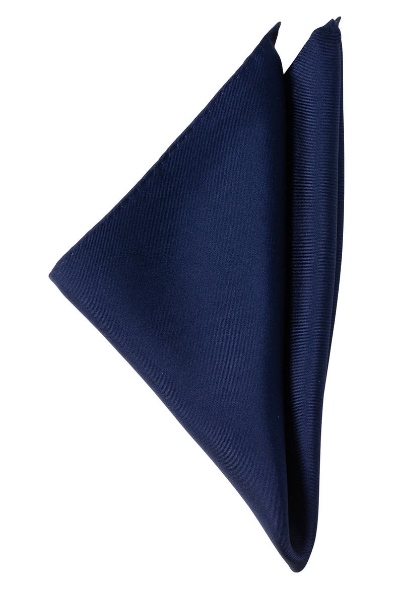Silk Pocket Square, Main, color, NAVY