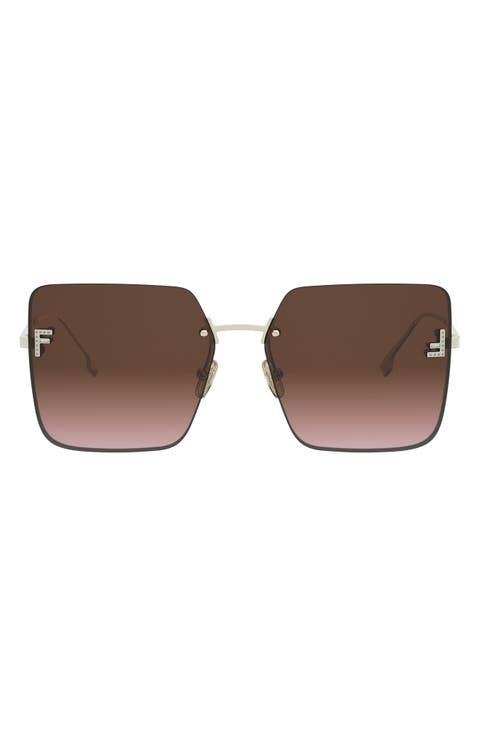 'Fendi First 59mm Geometric Sunglasses