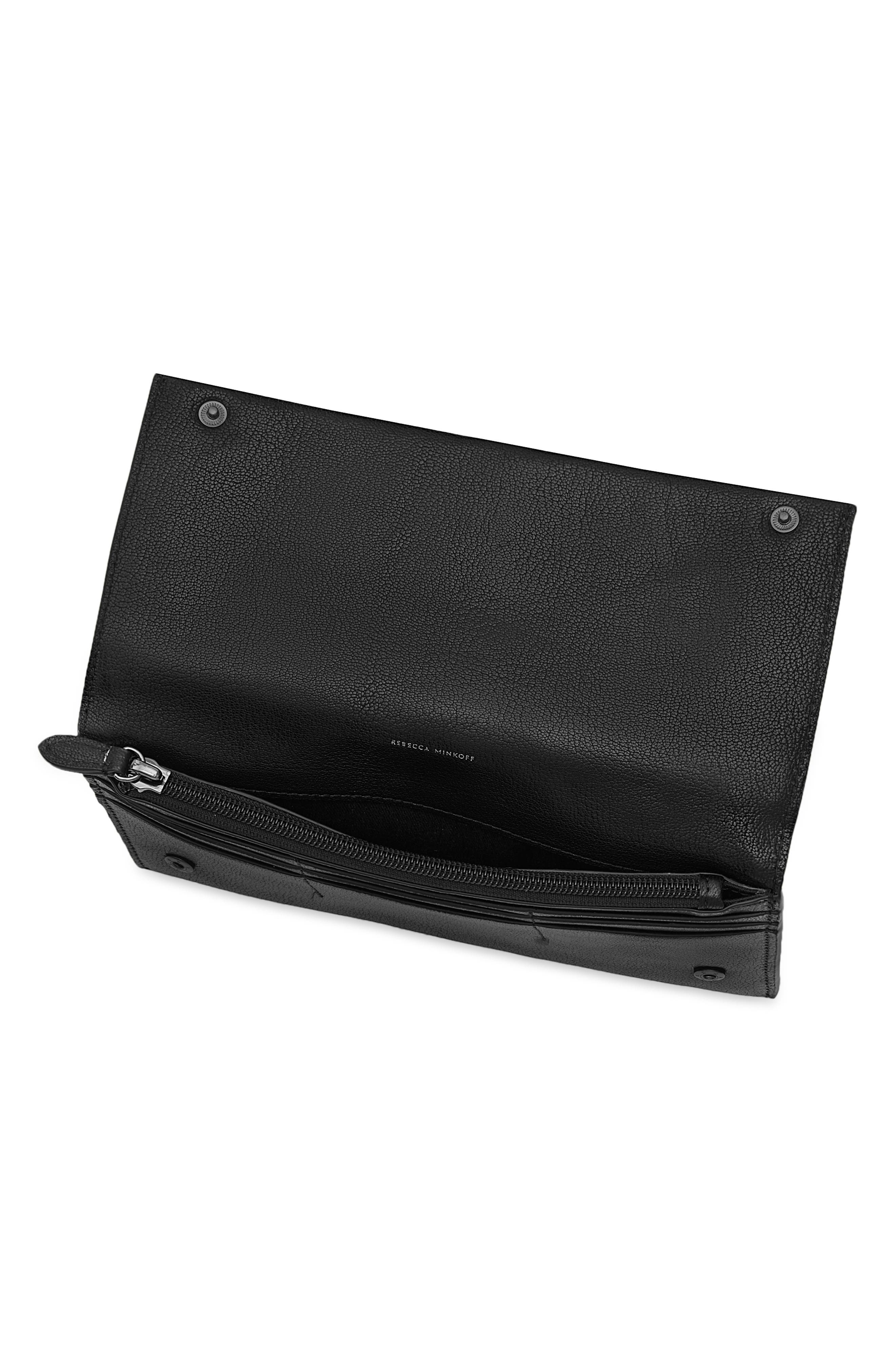 Rebecca Minkoff Bowie Stud Leather Clutch, Alternate, color, 
