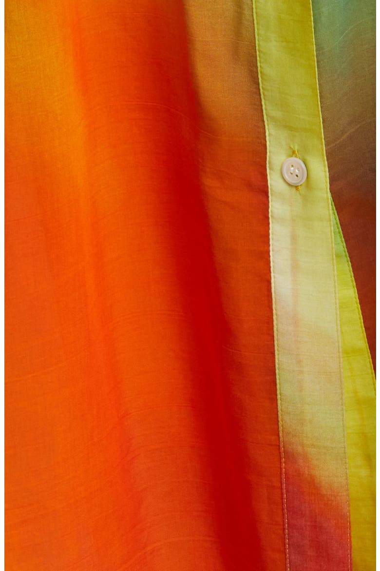 Boracay Rainbow Long Sleeve Cotton & Silk Shirtdress, Alternate, color, BRIGHT YELLOW MULTI