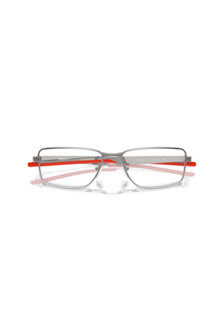 57mm Rectangle optical glasses, Alternate, color, Silver/ Red