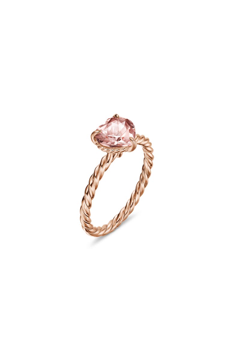 David Yurman Morganite Heart Ring, Alternate, color, 18K Yellow Gold