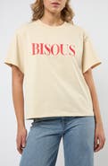 Viens Avec Moi Bisous Boxy Cotton Graphic T-Shirt