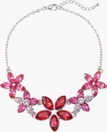 Modenaire Floral Crystal Statement Necklace