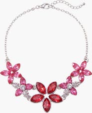 Modenaire Floral Crystal Statement Necklace