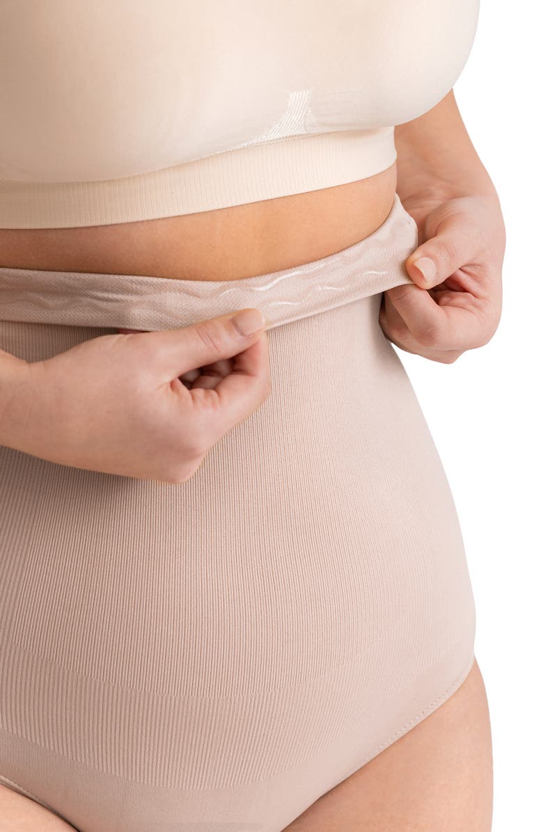 Shapermint Essentials High Waist Shaper Briefs, Alternate, color, Oatmeal