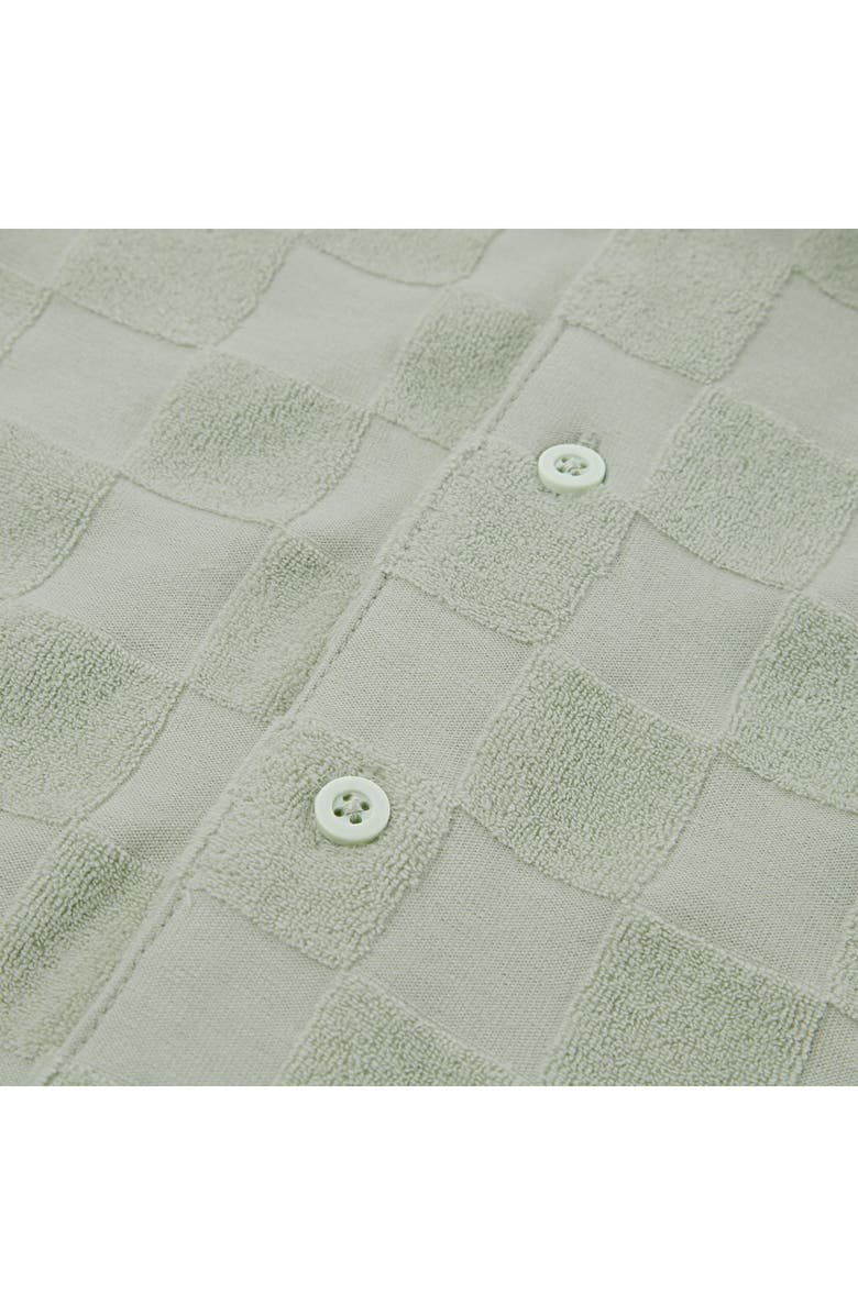 Huggies Checkered Terry Short Sleeve Button-Up Shirt & Shorts, Alternate, color,