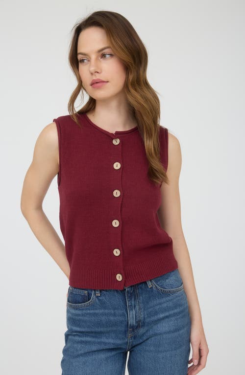 Blu Pepper Solid Button Front Sweater Vest In Purple