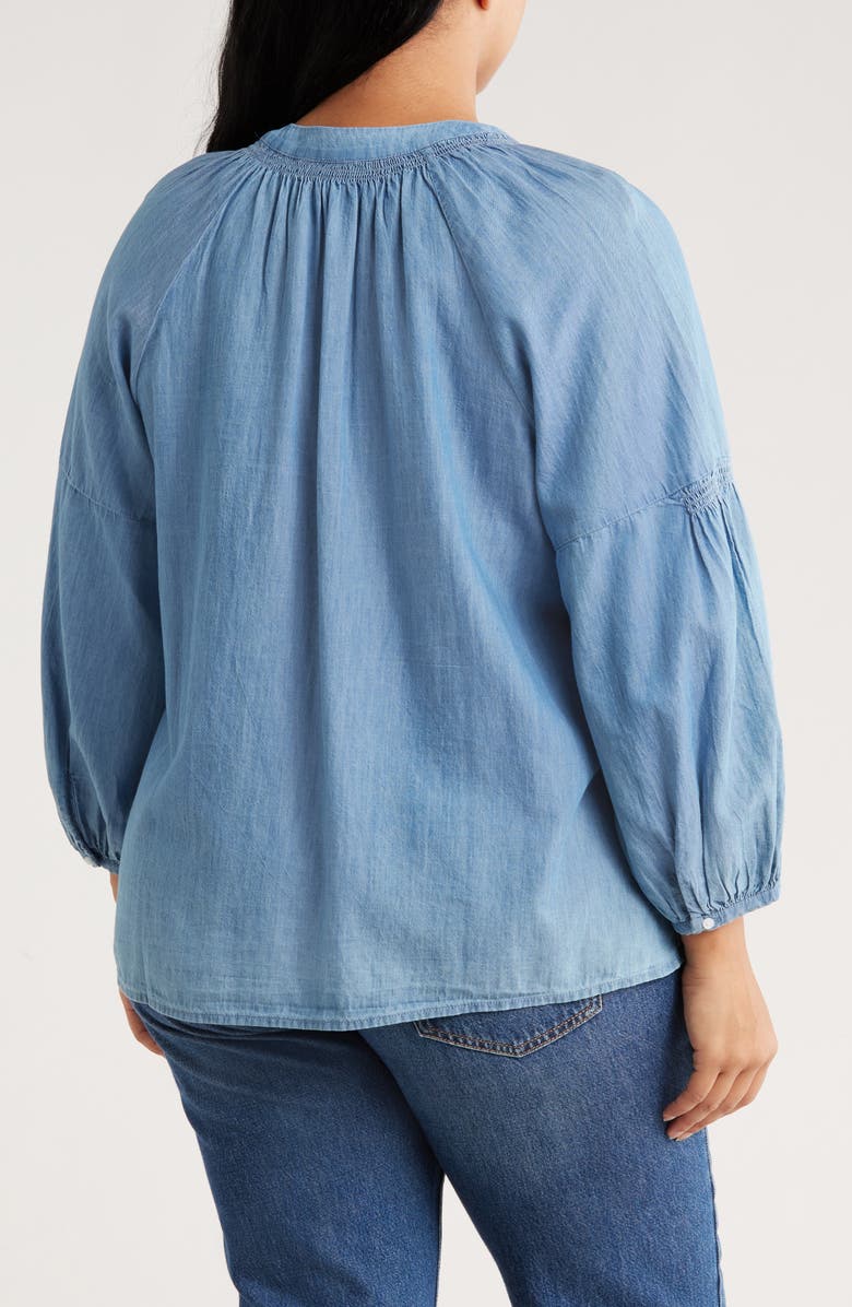 Caslon<sup>®</sup> Chambray Popover Top, Alternate, color, Medium Wash