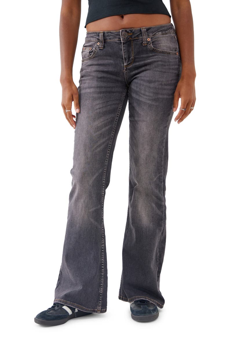 Low Rise Flare Jeans, Main, color, BROWN TINT