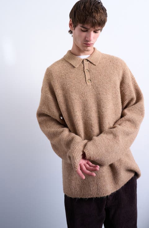 Oversize Rib Polo Sweater