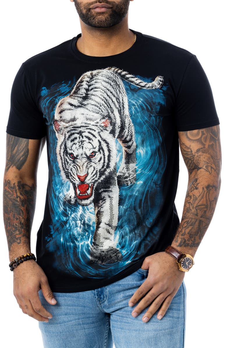 XRAY Tiger Rhinestone Graphic T-Shirt, Main, color, 