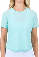 Sofibella Staples Mesh Short Sleeve Womens Tennis Shirt