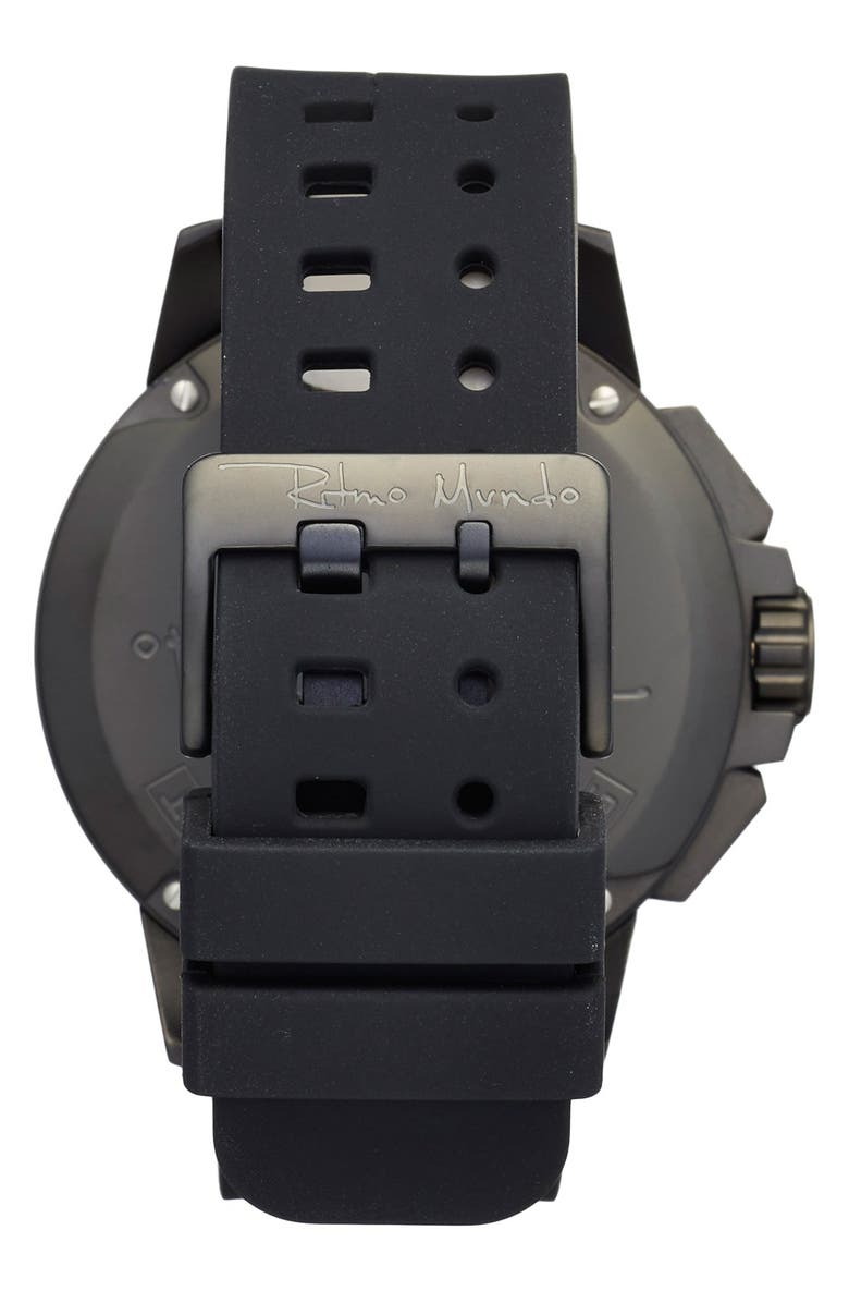 Ritmo Mundo 'Quantum I' Chronograph Silicone Strap Watch, 50mm, Alternate, color,